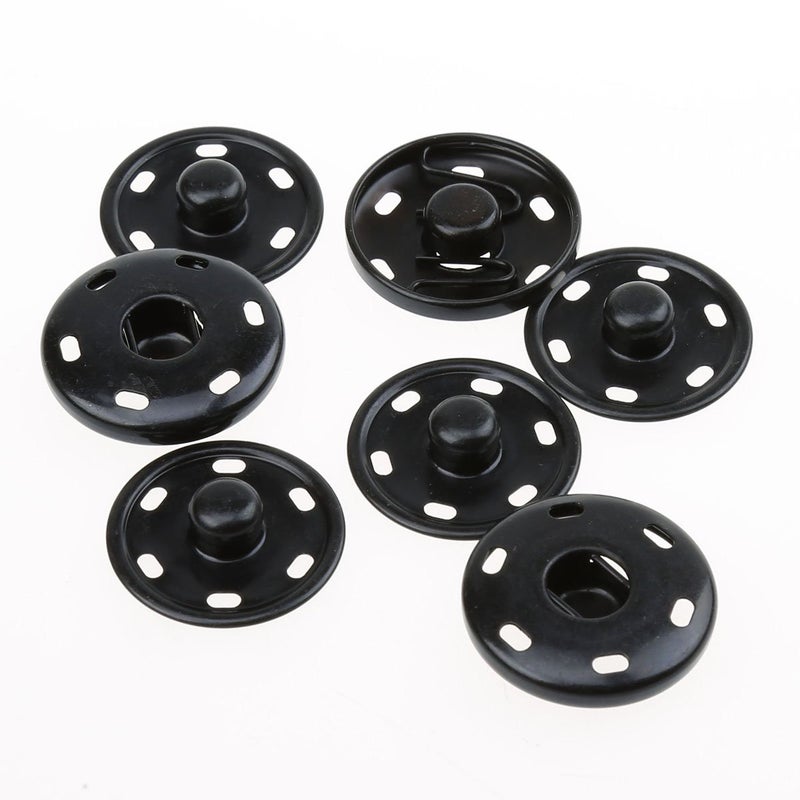 COTOWIN Sew-On Snaps,Black Press Buttons,Pack of 10,25mm - Image 3